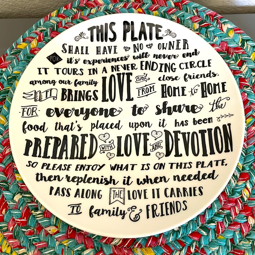 Home Essentials Friendship Love Devotion serving plate